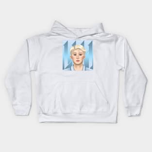 Wonho Portrait by Elinor Keat Kids Hoodie